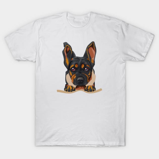 dog in pocket funny puppy for dog lover Rottweiler T-Shirt by GraphGeek